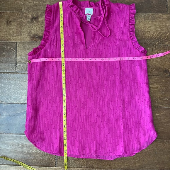 Joie Fuchsia Ruffle Edges Tank Top Size S - Picture 6 of 10